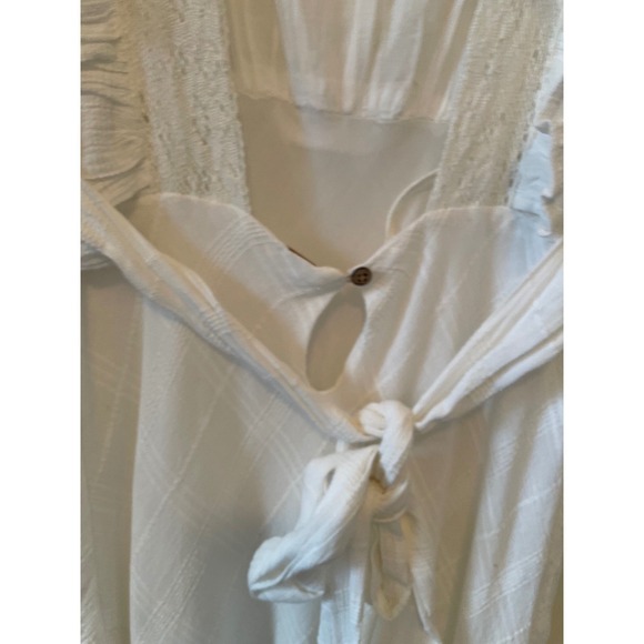 Free People Size S White Now & Forever Endless Summer Maxi Dress Puff Sleeve - Picture 11 of 14